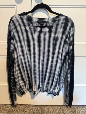 Sanctuary Navy, Gray & Subtle Purple Tie-Dye Long Sleeve Top